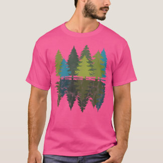 Camiseta Floresta Pinheira Acampando Natureza Caminhando Ao