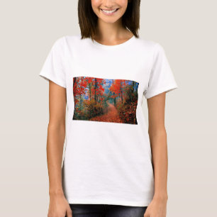Camiseta Floresta Pintada Chama de Outono Presentes de Aqua