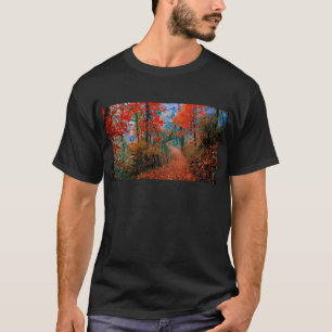 Camiseta Floresta Pintada Chama de Outono Presentes de Aqua