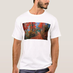 Camiseta Floresta Pintada Chama de Outono Presentes de Aqua