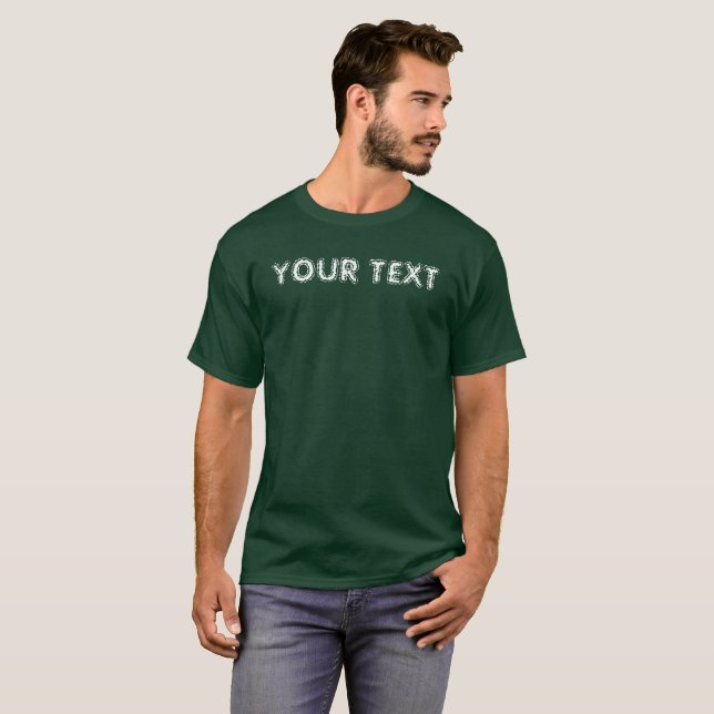 Camiseta Floresta Profunda, Verde, Escuro Básico dos Homens (Frente Completa)