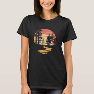 Camiseta Floresta Retro Árvores de Pinheiros Vintage Exteri