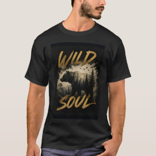 Camiseta Floresta Selvagem da Alma do Urso Aventura Espírit