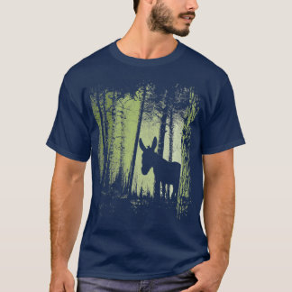 Camiseta Floresta Selvagem da Natureza Selvagem Donkey Mule