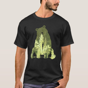 Camiseta Floresta Selvagem de Animais Castanhos, ao ar livr