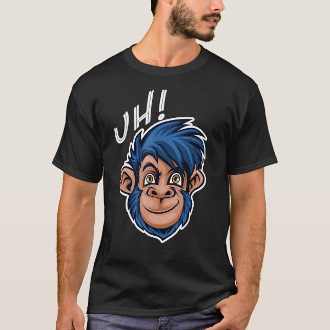 Camiseta Floresta Selvagem de Macacos Chimpanzés-Vintage (Frente)
