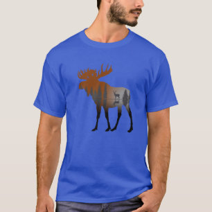 Camiseta Floresta Selvagem de Veados Manguíneos e Árvores