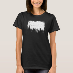 Camiseta Floresta Silhueta Pinheira ao ar livre Caminhando