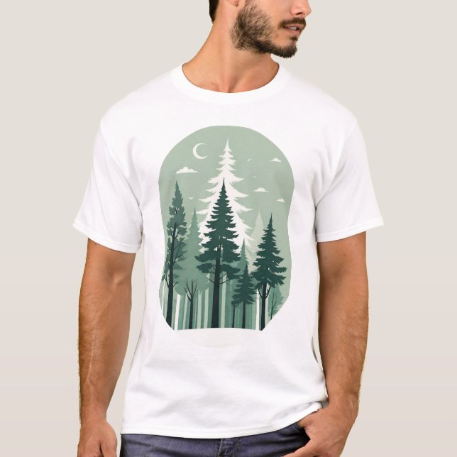 Camiseta Floresta Silhueta Tranquil (Frente)
