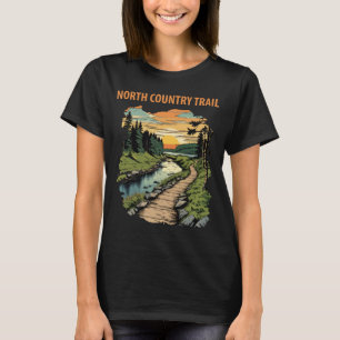 Camiseta Floresta Trilha do País do Norte Viagem Retro