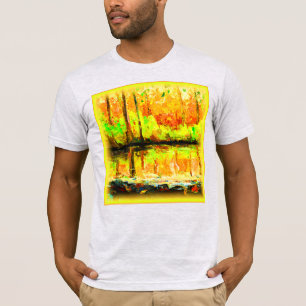 Camiseta "Floresta Vibrante dos Pântanos" Pintura Bonita. C