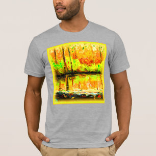 Camiseta "Floresta Vibrante dos Pântanos" Pintura Bonita. C