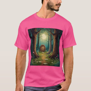 Camiseta Floresta Whimsérica e Porta Fada Oculta - Arte Nat