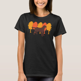 Camiseta Florestas de outono - Chocolate Labrador Silhouett