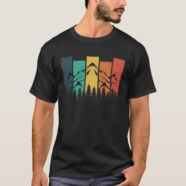 Camiseta Florestas Naturais Árvores Naturais Retro Fora de  (Frente)