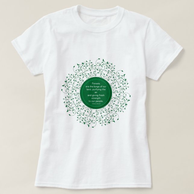 Camiseta Florestas, os pulmões da Terra Amigável (Frente do Design)
