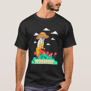 Camiseta Floricultura de Gatos Mulheres Jardineira Florista