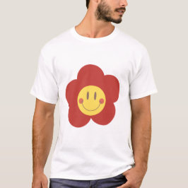 Camiseta Floricultura Sorridente Fofa Estética Retrô Face F