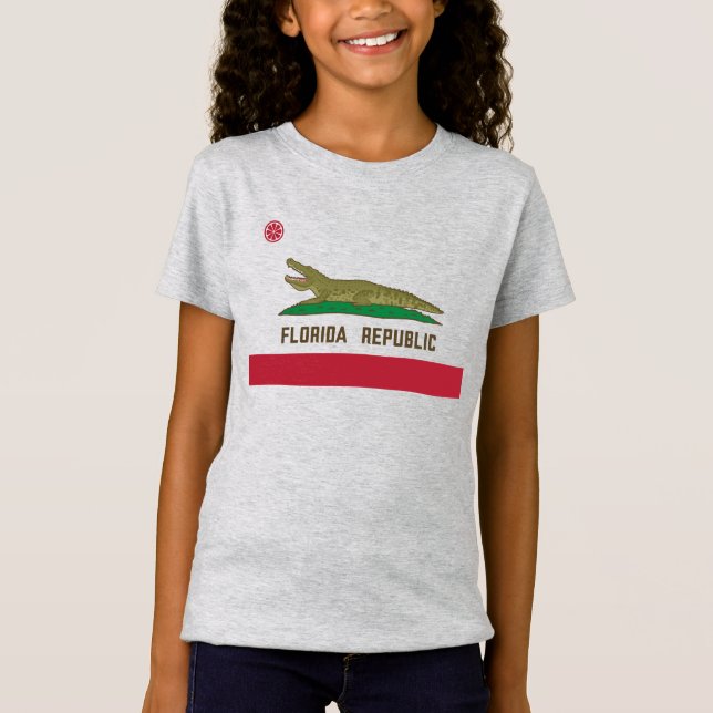 Camiseta Flórida Alligator Flag Crocodile (Frente)