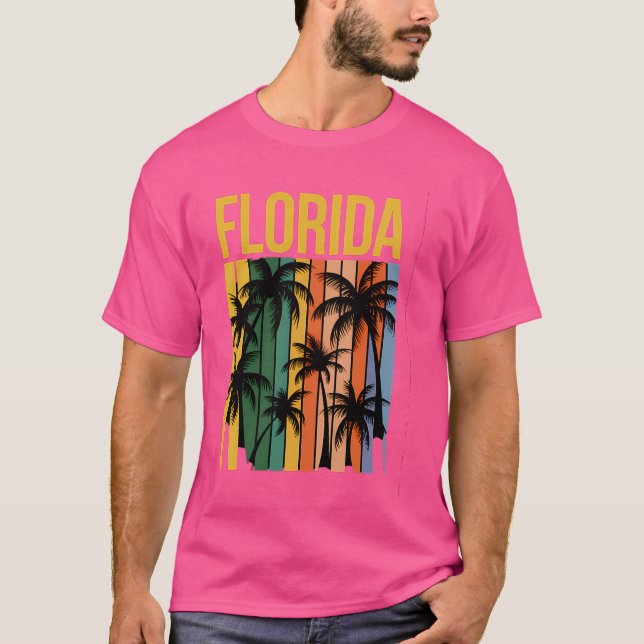 Camiseta Flórida Beach Summer Palm Trees (Frente)