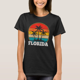 Camiseta Flórida Beach Summer Vacage Vintage Palm Tree Be