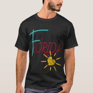 Camiseta Flórida com coração ensolarado
