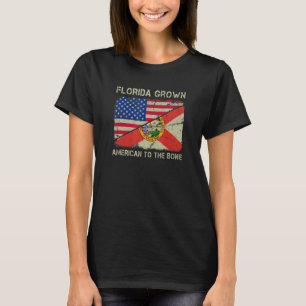 Camiseta Flórida Cresceu Americano Para A Flor De Bone Home