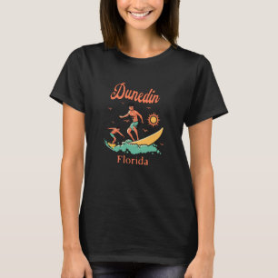Camiseta Florida Dunedin FL Surfista Surfando Praia Pescari