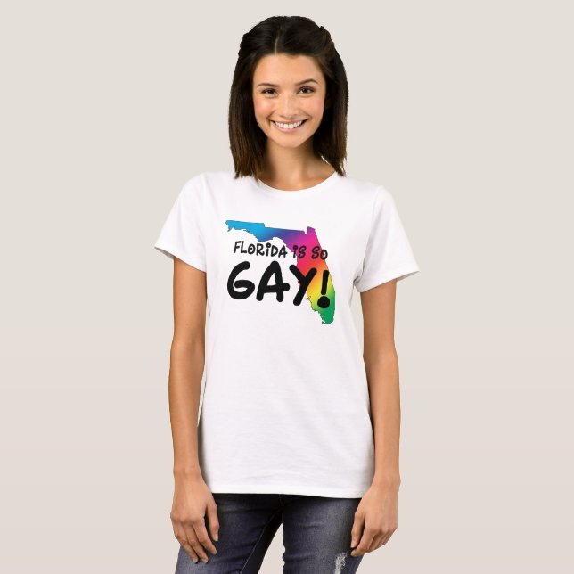 Camiseta Flórida é tão Gay T-Shirt (Frente Completa)