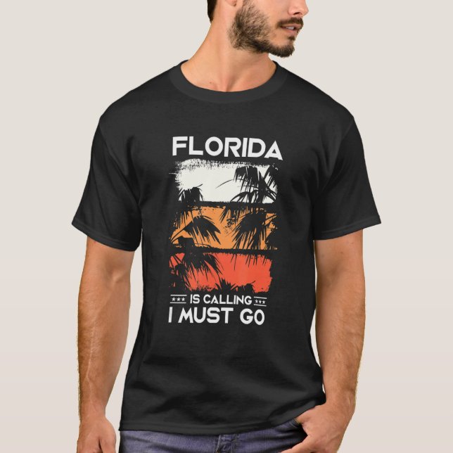 Camiseta Flórida Está Chamando Eu Preciso Ir Férias De Viag (Frente)