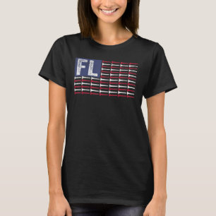 Camiseta Flórida Estado Fl American Flag Golf Patriótico