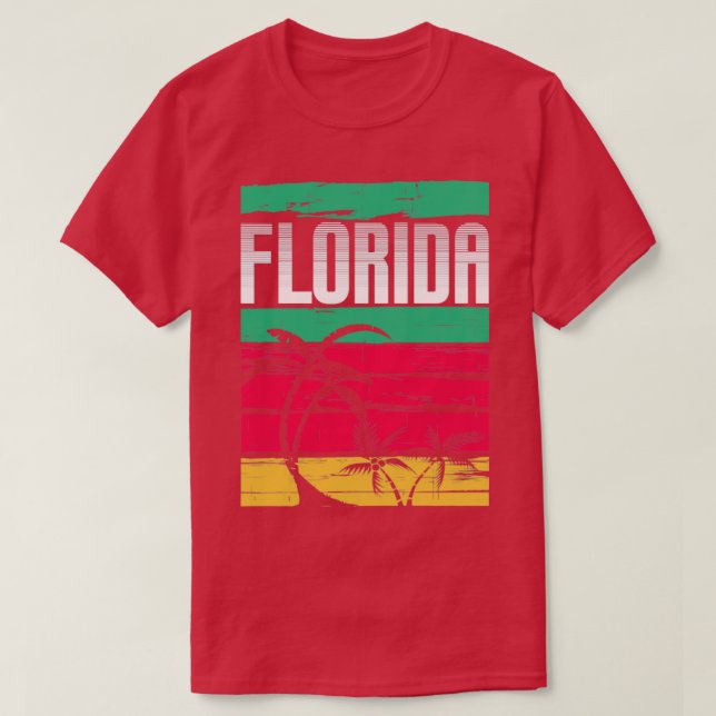 Camiseta Flórida Estadual de FL Tropical Flórida (Frente do Design)