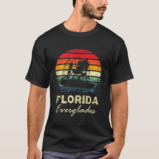 Camiseta Flórida Everglades National Park Airboat Swamp Fan (Frente)