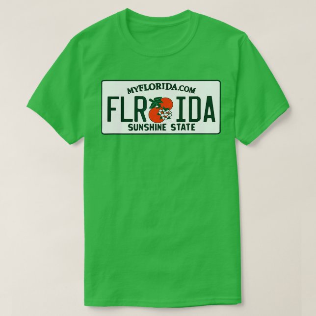 Camiseta Flórida FL License Plate Classic (Frente do Design)