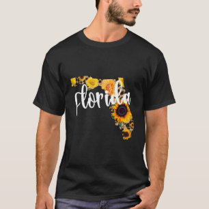 Camiseta Flórida Girassol Leopardo Impressão de Flor Selvag