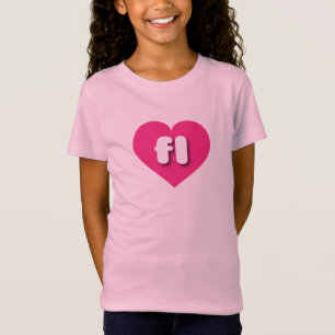 Camiseta Flórida Hot Pink Heart - Love T-Shirt