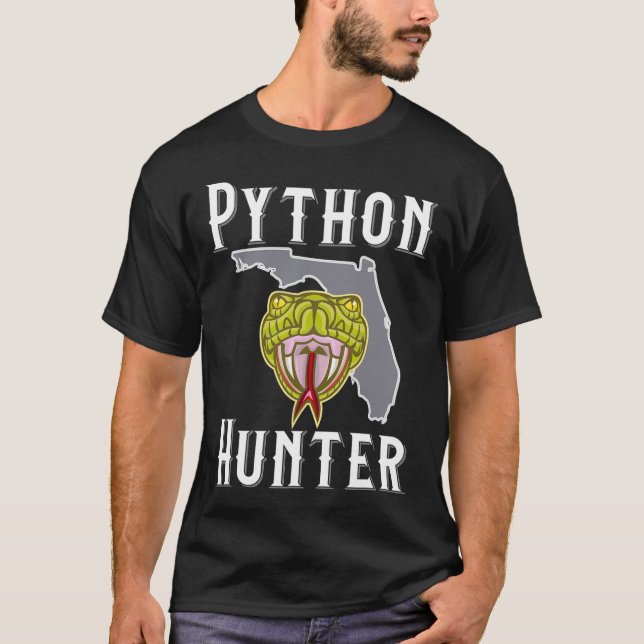 Camiseta Flórida Invasiva Pythons caçando (Frente)