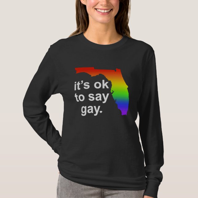 Camiseta Florida LGBTQ It's OK to Say Gay Protect LGBTQ Fre (Frente)