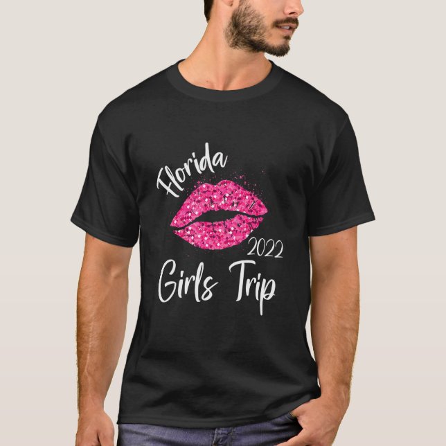 Camiseta Flórida Meninas Trip 2022 Férias Lábios Mulheres R (Frente)