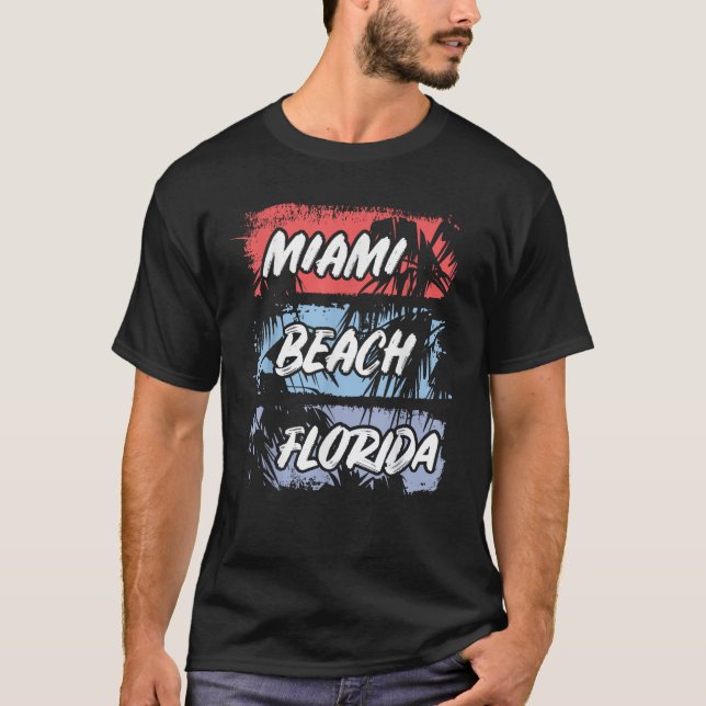Camiseta Flórida Miami Beach Palms Summer Vacation Family F (Frente)