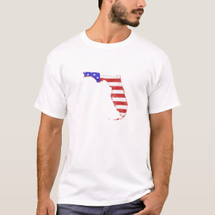 Camiseta Flórida Moldada de Bandeira Americana Patriótica