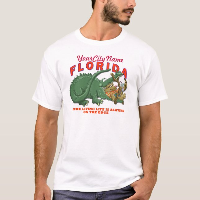 Camiseta Florida - onde a vida viva está sempre na borda (Frente)