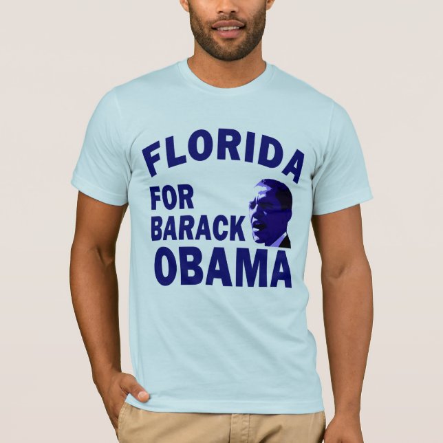 Camiseta Florida para o t-shirt azul do estado de Obama (Frente)