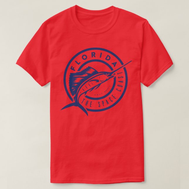 Camiseta Flórida - Peixe-vela do espaço azul (Frente do Design)