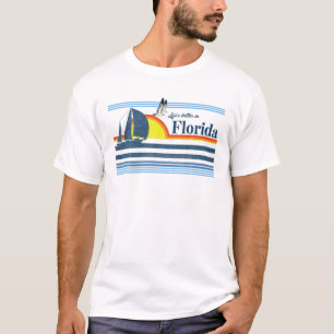 Camiseta Flórida - Praia Retro 70S 80S 90S Barco à Vela Sol