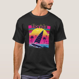 Camiseta Florida Retro 80s Style Souvenir Beach