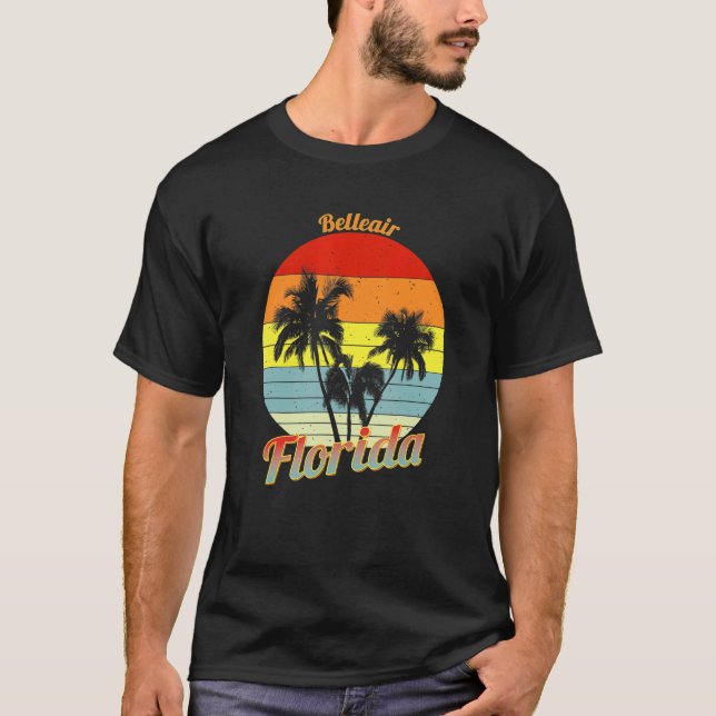 Camiseta Flórida Retro Tropical Palm Trees Vacatio (Frente)