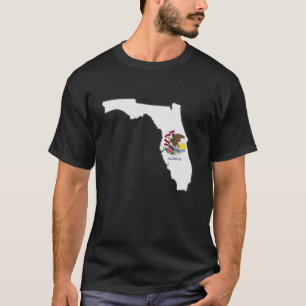 Camiseta FLORIDA STATE MAP ILLINOIS IL Flag Raots Men Women