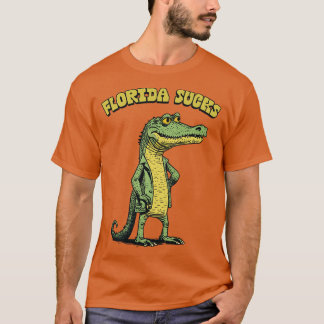 Camiseta Flórida Sucks Retro Alligator Design