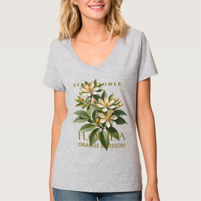 Camiseta Florida Territory Flower Orange Blossom Design (Frente)